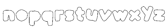 Paper Cutsy Outline Font LOWERCASE