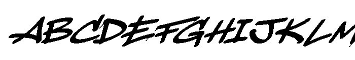 Paping Swend Oblique Font UPPERCASE
