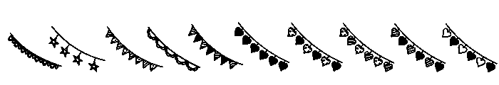 Party flag doodle Font OTHER CHARS
