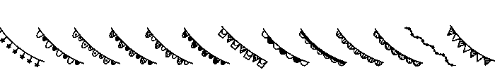 Party flag doodle Font UPPERCASE