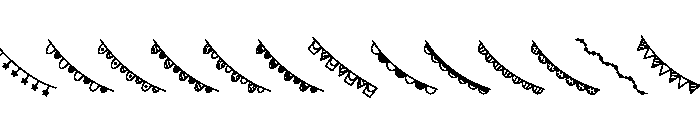 Party flag doodle Font LOWERCASE