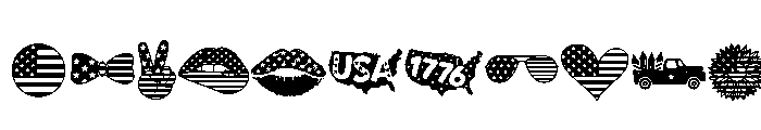 Patriotic Icon Set Font UPPERCASE
