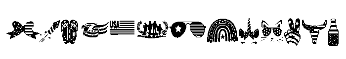 Patriotic Icon Set Font UPPERCASE