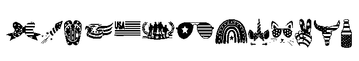 Patriotic Icon Set Font LOWERCASE
