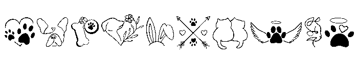 Paw Love Line Set Font OTHER CHARS
