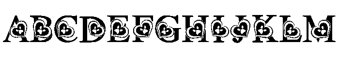 Paw Print Heart Font UPPERCASE