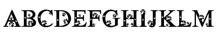 Paws dog Font UPPERCASE