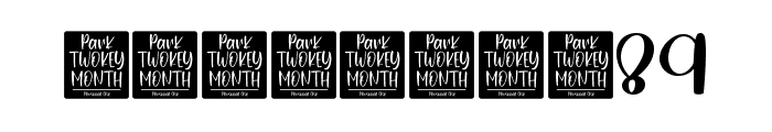 Park Twokey Month - Personal Us Font OTHER CHARS