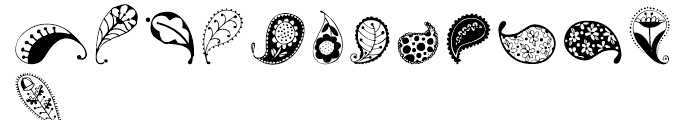 Paisley and Swirl Doodles Regular Font UPPERCASE