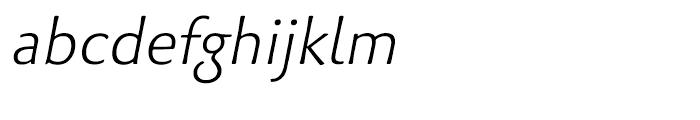 Palatino Sans Light Italic Font LOWERCASE