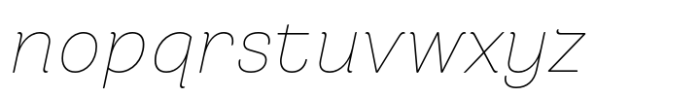 Paksa Thin Italic Font LOWERCASE