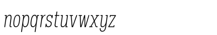 Palo Slab Comp Xlight Italic Font LOWERCASE