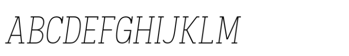 Palo Slab Condensed Thin Oblique Font UPPERCASE