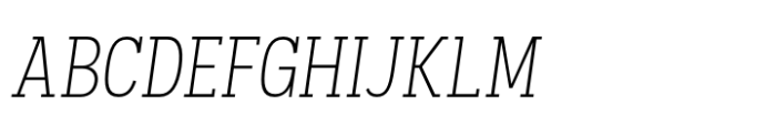 Palo Slab Condensed Xlight Italic Font UPPERCASE