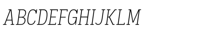 Palo Slab Condensed Xlight Oblique Font UPPERCASE