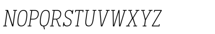 Palo Slab Condensed Xlight Oblique Font UPPERCASE