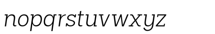 Palo Slab Light Italic Font LOWERCASE