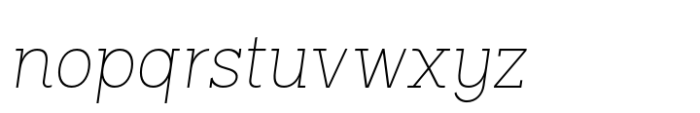 Palo Slab Thin Italic Font LOWERCASE