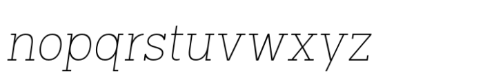 Palo Slab Thin Oblique Font LOWERCASE