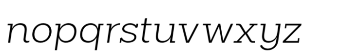 Palo Slab Wide Light Italic Font LOWERCASE
