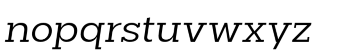 Palo Slab Wide Oblique Font LOWERCASE