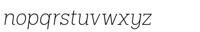 Palo Slab Xlight Italic Font LOWERCASE
