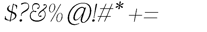 Panasea Light Italic Font OTHER CHARS