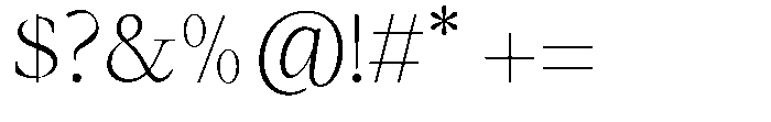 Panasea Light Font OTHER CHARS