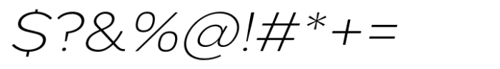 Pangi Wide Extra Light Italic Font OTHER CHARS