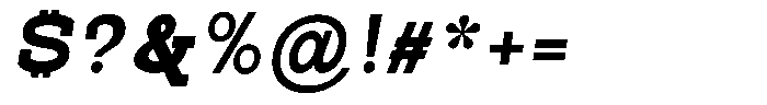 Pano Slab Black Semi Expanded Italic Font OTHER CHARS