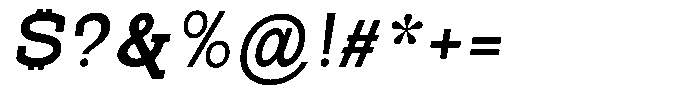 Pano Slab Bold Semi Expanded Italic Font OTHER CHARS