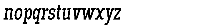 Pano Slab Condensed Italic Font LOWERCASE