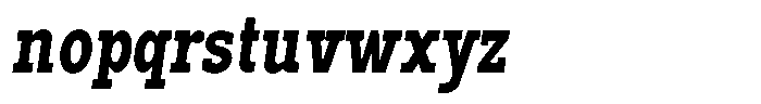 Pano Slab Extra Bold Condensed Italic Font LOWERCASE