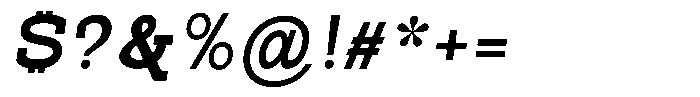 Pano Slab Extra Bold Semi Expanded Italic Font OTHER CHARS
