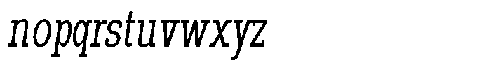 Pano Slab Extra Light Condensed Italic Font LOWERCASE