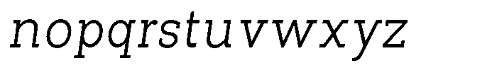 Pano Slab Extra Light Italic Font LOWERCASE