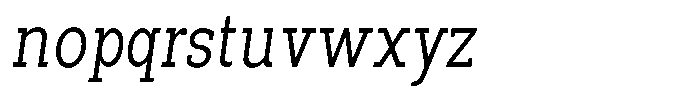 Pano Slab Extra Light Sem Condensed Italic Font LOWERCASE