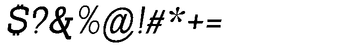Pano Slab Italic Font OTHER CHARS
