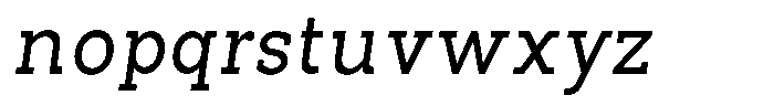 Pano Slab Italic Font LOWERCASE