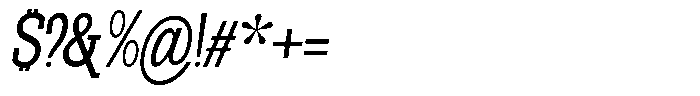 Pano Slab Light Condensed Italic Font OTHER CHARS