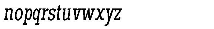 Pano Slab Light Condensed Italic Font LOWERCASE