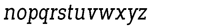 Pano Slab Light Semi Condensed Italic Font LOWERCASE