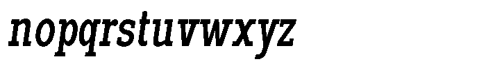 Pano Slab Medium Condensed Italic Font LOWERCASE
