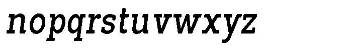 Pano Slab Medium Semi Condensed Italic Font LOWERCASE