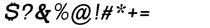 Pano Slab Semi Bold Semi Expanded Italic Font OTHER CHARS