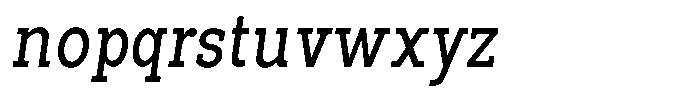 Pano Slab Semi Condensed Italic Font LOWERCASE