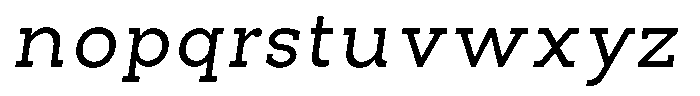Pano Slab Semi Expanded Italic Font LOWERCASE