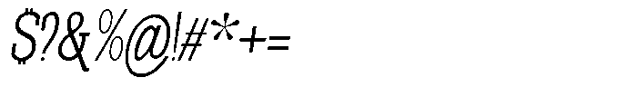 Pano Slab Thin Condensed Italic Font OTHER CHARS
