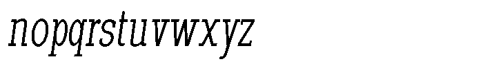 Pano Slab Thin Condensed Italic Font LOWERCASE