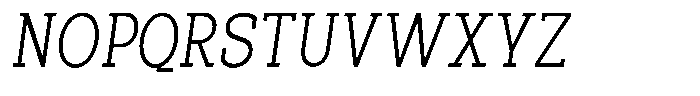 Pano Slab Thin Semi Condensed Italic Font UPPERCASE